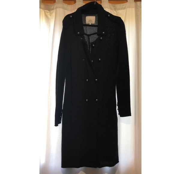 Adam Lippes Long Black Wool Knit Jacket - Picture 4 of 7